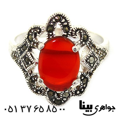 انگشتر عقیق خراسانی عالی زنانه مارکازیتی _کد:8465