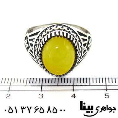 انگشتر عقیق شرف الشمس مردانه دور چنگی _کد:8479