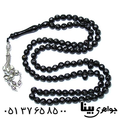 تسبیح یسر 101 دانه ای نقره کوب دانه گرد _کد:8485