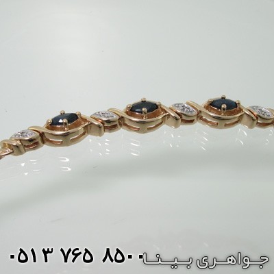 دستبند یاقوت کبود سه نگین