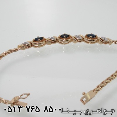دستبند یاقوت کبود سه نگین
