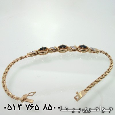 دستبند یاقوت کبود سه نگین