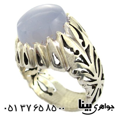 انگشتر عقیق یمنی کبود مردانه فاخر _کد:1256