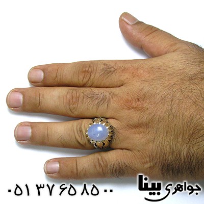 انگشتر عقیق یمنی کبود مردانه فاخر _کد:1256