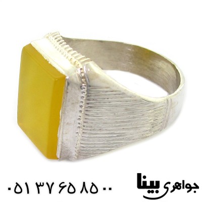 انگشتر عقیق شرف الشمس مردانه درشت _کد:8495