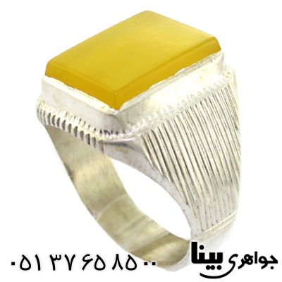 انگشتر عقیق شرف الشمس مردانه درشت _کد:8495