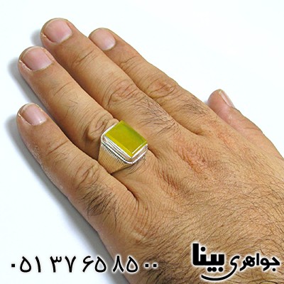 انگشتر عقیق شرف الشمس مردانه درشت _کد:8495
