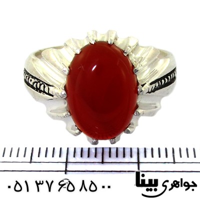 انگشتر عقیق قرمز مردانه مدل سیستانی _کد:8496