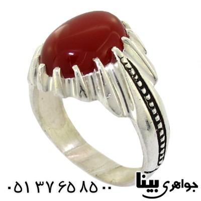 انگشتر عقیق قرمز مردانه مدل سیستانی _کد:8496
