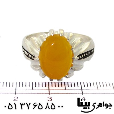 انگشتر عقیق شرف الشمس مردانه مدل سیستانی _کد:8506
