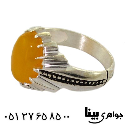 انگشتر عقیق شرف الشمس مردانه مدل سیستانی _کد:8506