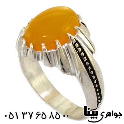 انگشتر عقیق شرف الشمس مردانه مدل سیستانی _کد:8506
