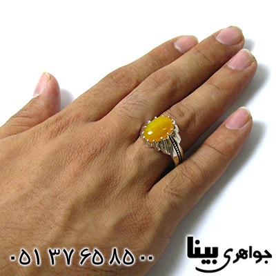 انگشتر عقیق شرف الشمس مردانه مدل سیستانی _کد:8506