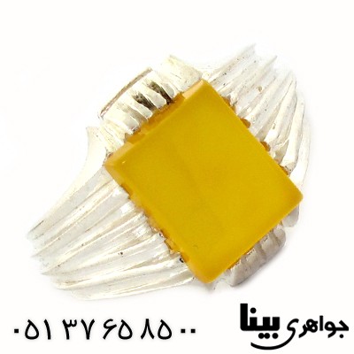 انگشتر عقیق شرف الشمس مردانه کلاسیک طرح فاخر _کد:8507