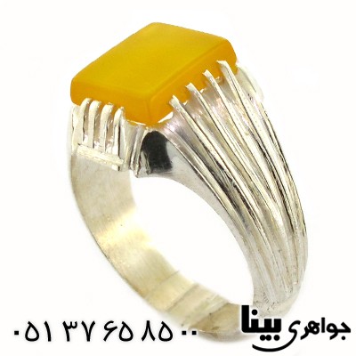 انگشتر عقیق شرف الشمس مردانه کلاسیک طرح فاخر _کد:8507