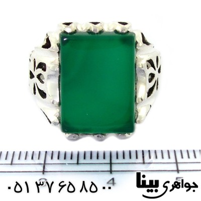 انگشتر عقیق سبز مردانه کلاسیک درشت _کد:8512