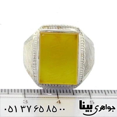 انگشتر عقیق شرف الشمس مردانه درشت هاشوری _کد:8513