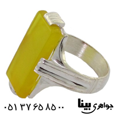 انگشتر عقیق شرف الشمس مردانه درشت مستطیلی _کد:8523