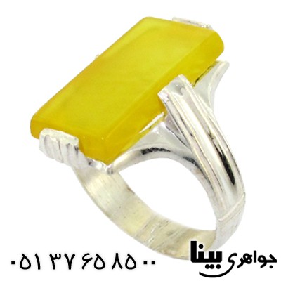 انگشتر عقیق شرف الشمس مردانه درشت مستطیلی _کد:8523