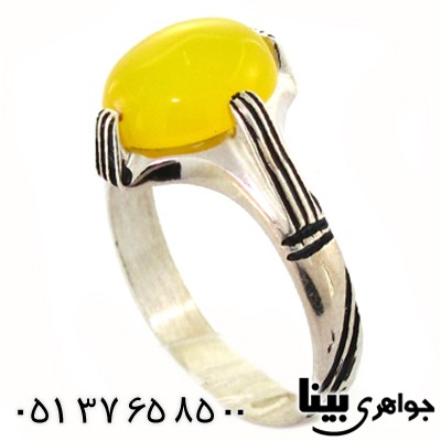 انگشتر عقیق شرف الشمس چهار چنگ _کد:8526