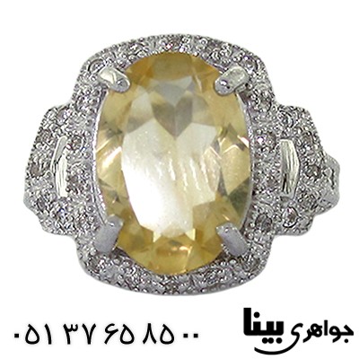 انگشتر سیترین درشت زنانه رادیوم لوکس _کد:8533