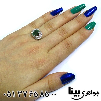 انگشتر زمرد زامبیا زنانه رادیوم لوکس _کد:8536
