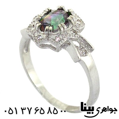 انگشتر توپاز هفت رنگ زنانه رادیوم لوکس _کد:8546