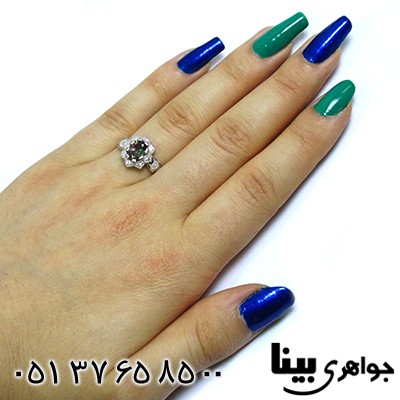 انگشتر توپاز هفت رنگ زنانه رادیوم لوکس _کد:8546