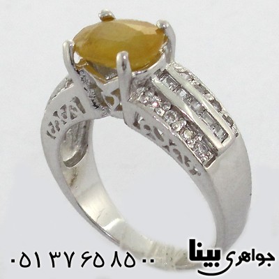 انگشتر یاقوت زرد زنانه رادیوم لوکس _کد:8552