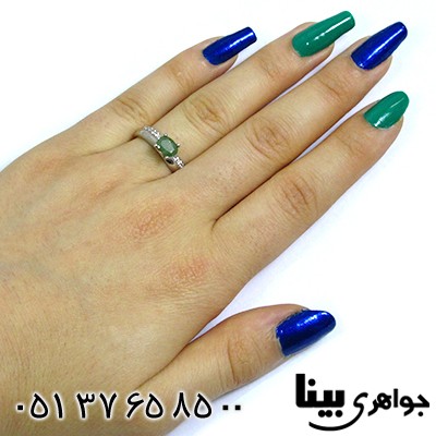 انگشتر زمرد زامبیا زنانه رادیوم لوکس _کد:8557