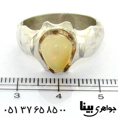 انگشتر اوپال استرالیا هفت رنگ مردانه کلاسیک بینا _کد:8564
