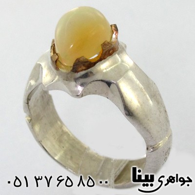 انگشتر اوپال استرالیا هفت رنگ مردانه کلاسیک بینا _کد:8564