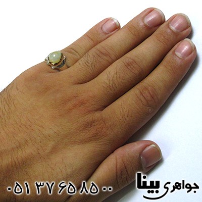 انگشتر اوپال استرالیا هفت رنگ مردانه کلاسیک بینا _کد:8564