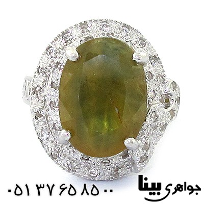 انگشتر یاقوت زرد زنانه درشت رادیوم لوکس _کد:8567