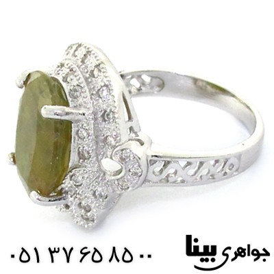 انگشتر یاقوت زرد زنانه درشت رادیوم لوکس _کد:8567