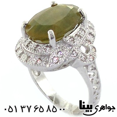 انگشتر یاقوت زرد زنانه درشت رادیوم لوکس _کد:8567