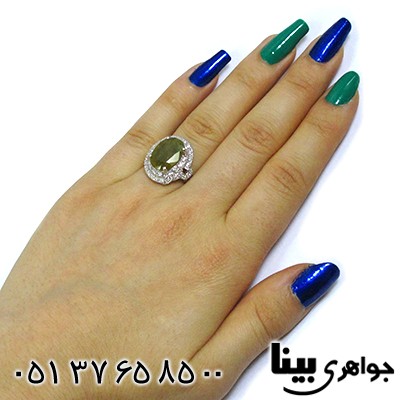 انگشتر یاقوت زرد زنانه درشت رادیوم لوکس _کد:8567