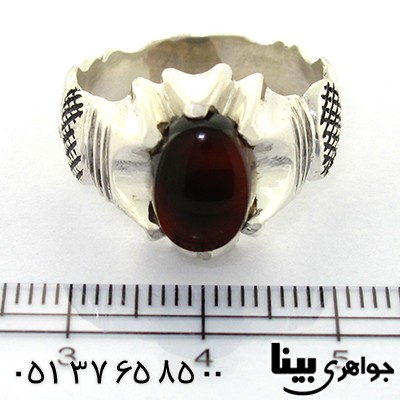 انگشتر عقیق یمنی جزع یمانی مردانه کلاسیک _کد:8577