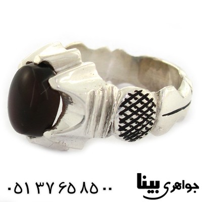 انگشتر عقیق یمنی جزع یمانی مردانه کلاسیک _کد:8577