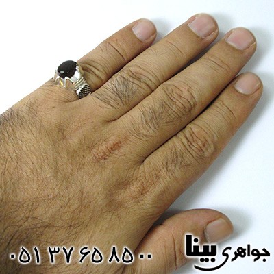 انگشتر عقیق یمنی جزع یمانی مردانه کلاسیک _کد:8577