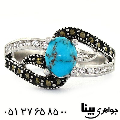 انگشتر فیروزه نیشابوری زنانه مارکازیتی _کد:8582