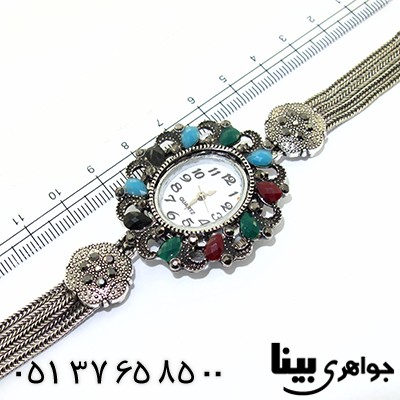 ساعت حدید و چند نگین رنگی زنانه طرح مارکازیت _کد:8592