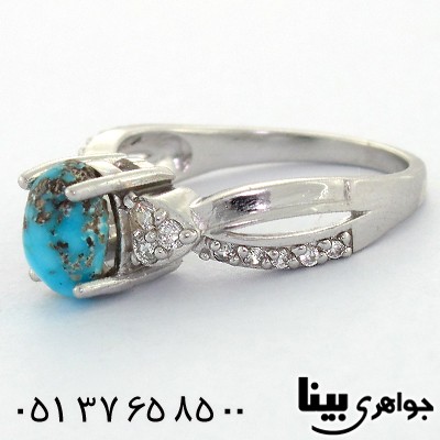 انگشتر فیروزه نیشابوری زنانه رادیوم لوکس مدل پیچ _کد:8597