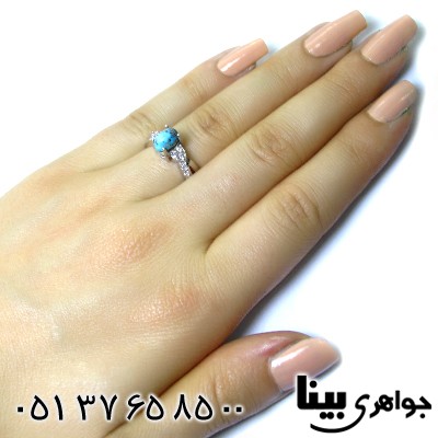 انگشتر فیروزه نیشابوری زنانه رادیوم لوکس مدل پیچ _کد:8597