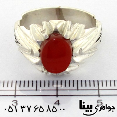 انگشتر عقیق یمنی مردانه کلاسیک تمام چنگ _کد:8600