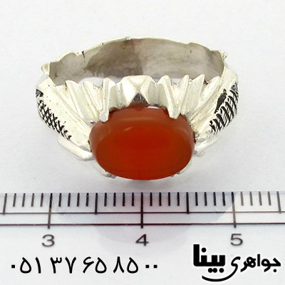 انگشتر عقیق یمنی مردانه بیضی مدل کلاسیک _کد:8607