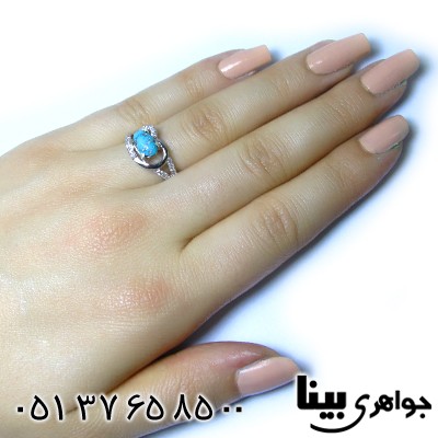 انگشتر فیروزه نیشابوری زنانه رادیوم لوکس مدل رها _کد:8608