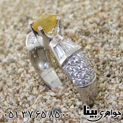 انگشتر یاقوت زرد عالی زنانه رادیوم لوکس مدل پاپیون _کد:8620
