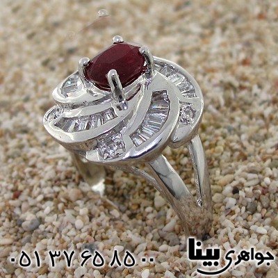 انگشتر یاقوت سرخ درشت زنانه رادیوم لوکس مدل گل _کد:8621