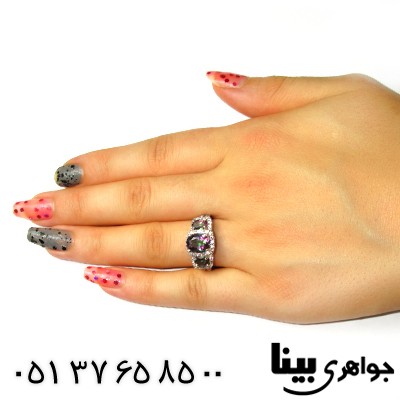 انگشتر توپاز سه نگین زنانه رادیوم لوکس مدل یاس _کد:8626